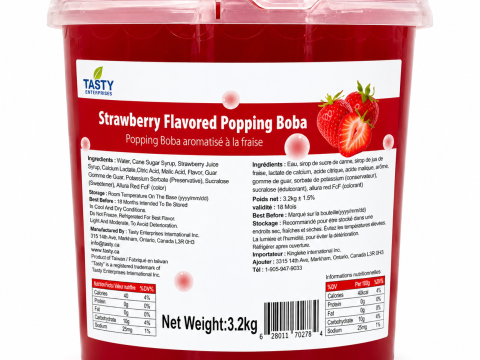“Tasty” Strawberry Popping Boba