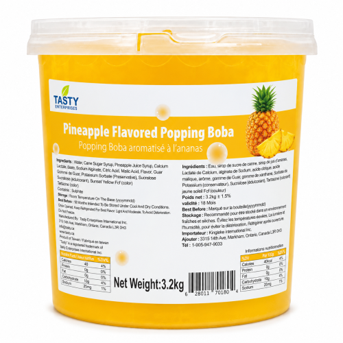 “Tasty” Pineapple Popping Boba