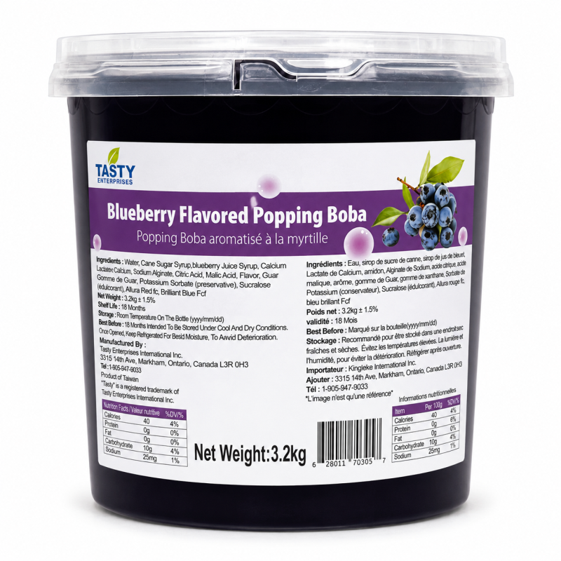 “Tasty” Popping Boba au bleuet