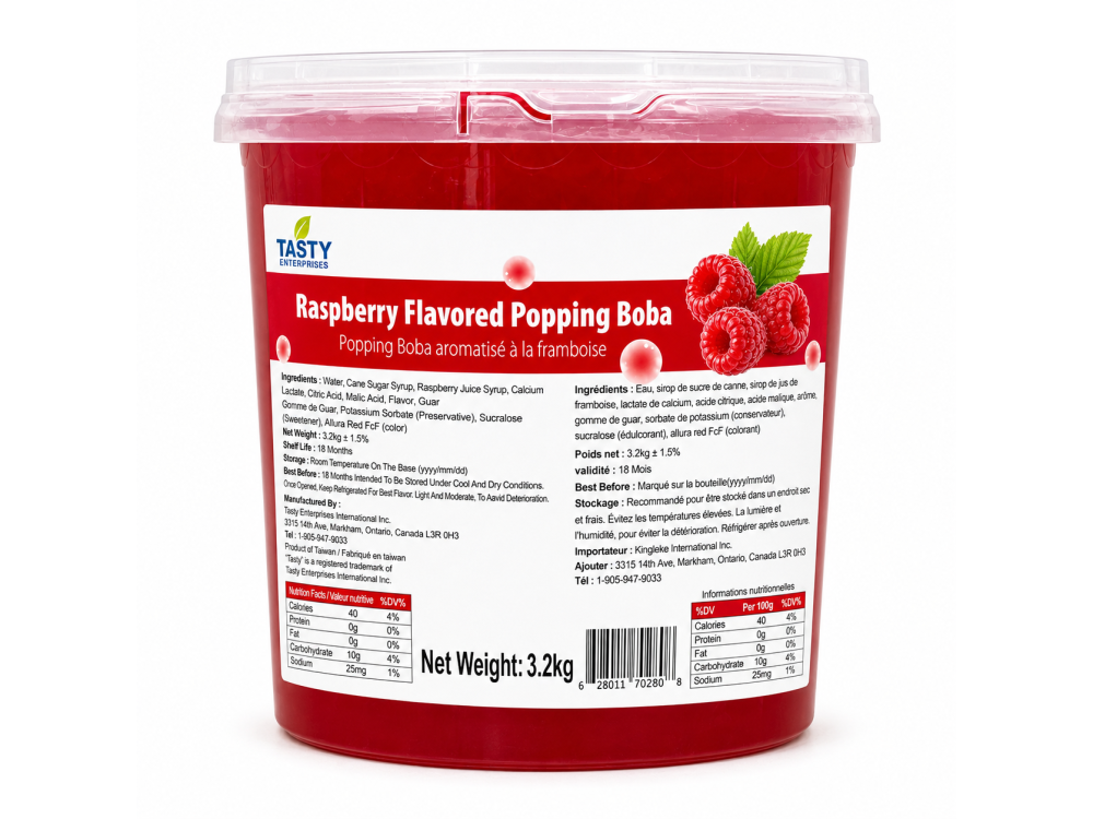 “Tasty” Raspberry Popping Boba