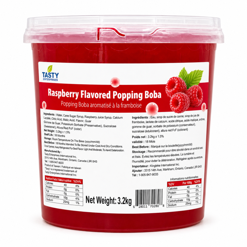 “Tasty” Raspberry Popping Boba