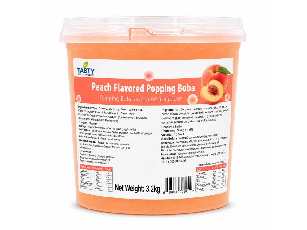 “Tasty” Peach Popping Boba