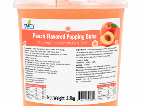 “Tasty” Peach Popping Boba