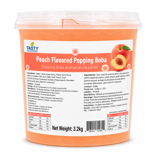 “Tasty” Popping Boba à la pêche