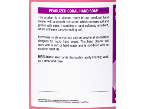 REGARD® Pearlized Coral Hand Soap, Pink, 4L, Sold Individually