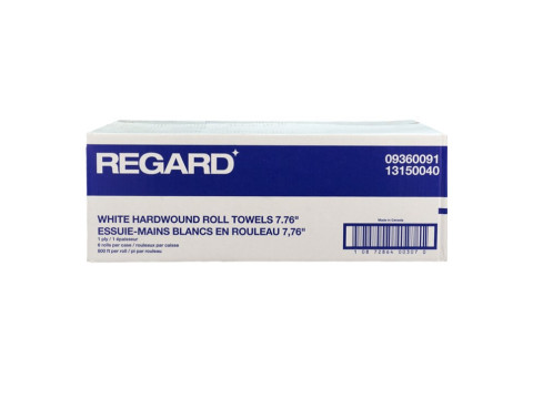 REGARD® Universal Hand Roll Towel, White, 800', 6 Rolls/Case