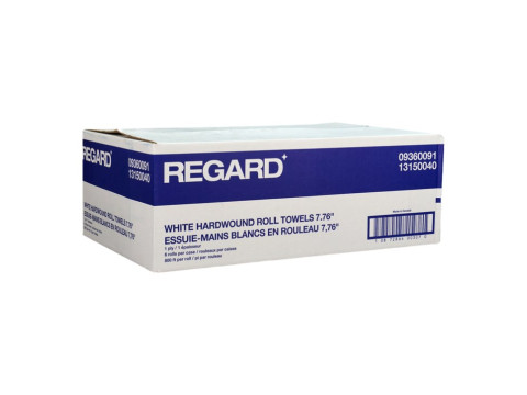 REGARD® Universal Hand Roll Towel, White, 800', 6 Rolls/Case