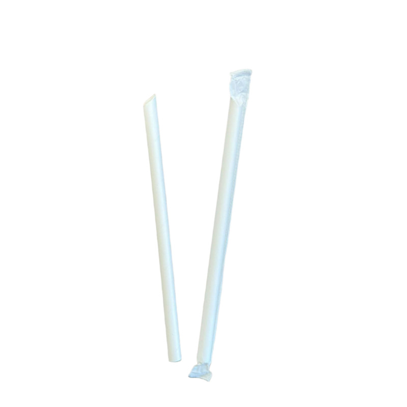 10″ BBT Wrapped White Paper Straw10 [2241]