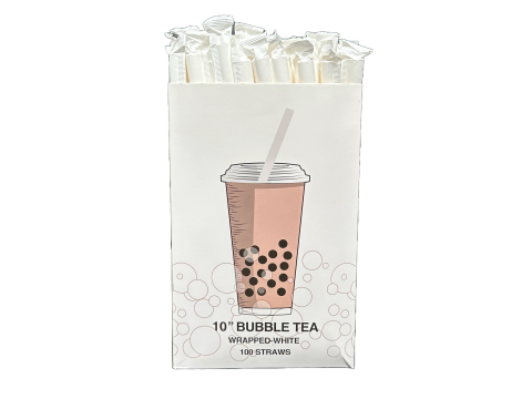 10″ BBT Wrapped White Paper Straw10 [2241]