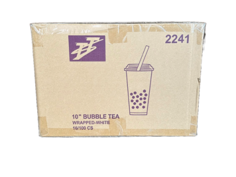 10″ BBT Wrapped White Paper Straw10 [2241]