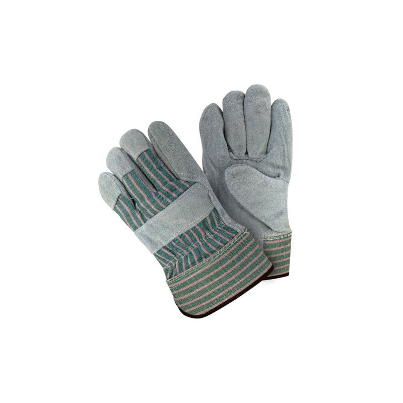 WORKHORSE® Premium Split Leather Fitters Glove, Green & Grey, One Size, 1 Pair